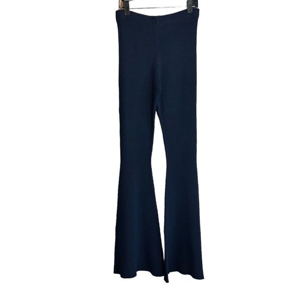 NEW Ronny Kobo Women's NAVY KNIT High-Rise Pants PULL ON BLUE SIZE SMALL flare - Picture 5 of 7